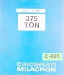 Cincinnati-Cincinnati 375 Ton Injection Molding Repair Parts Manual 1982-375 Ton-01